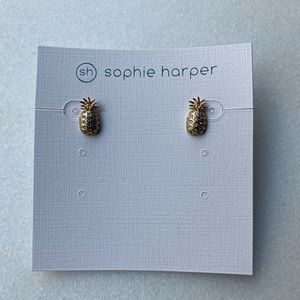 Gold Sophie Harper Pineapple Stud Earrings